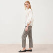 Blouse boyfriend manches coude en coton ecru femme
