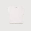 T-shirt ajust&eacute; col rond manches courtes ecru femme