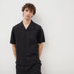 Chemise boyfriend manches courtes noir homme