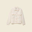Blouson manches longues col classique denim blanc femme