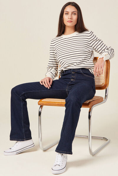 Pull manches longues ecru femme