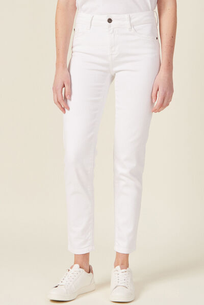 Jeans Vanessa - slim taille basse 7/8ème denim blanc femme