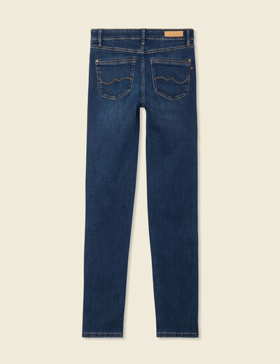 Jeans slim taille haute denim brut femme