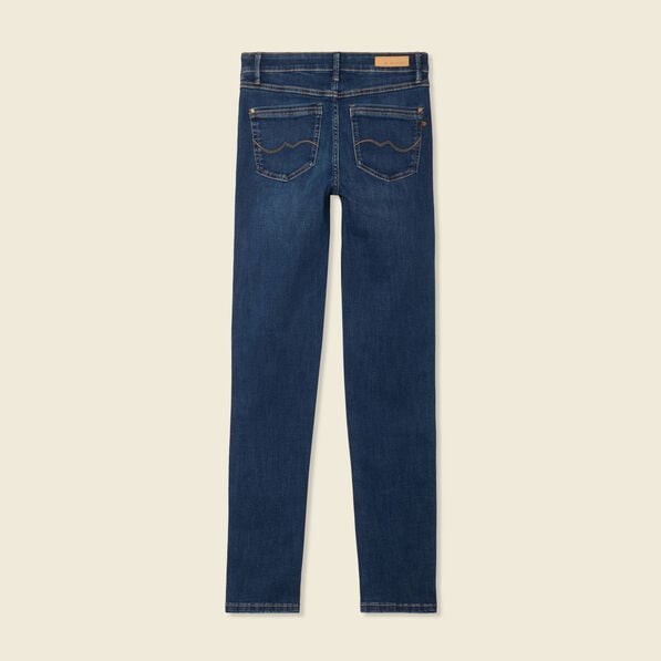 jeans slim taille haute denim brut femme Jeans slim taille haute denim brut femme