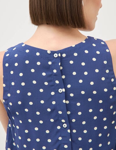 Top sans manches bleu marine femme