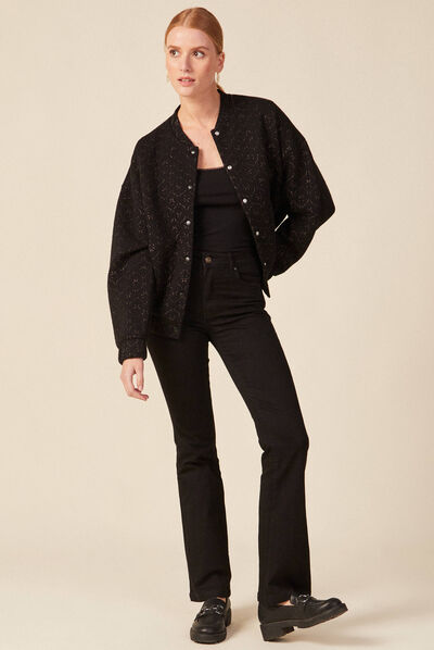 Gilet teddy oversize noir femme