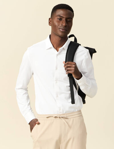 Chemise manches longues blanc homme