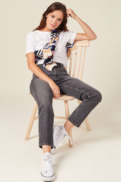 Pull manches longues bleu electrique femme