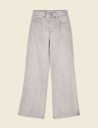 Jeans large éco-responsable denim gris clair femme