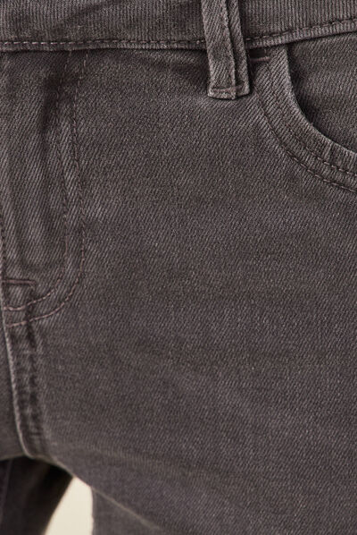 Jeans slim taille basse 7/8ème denim gris femme