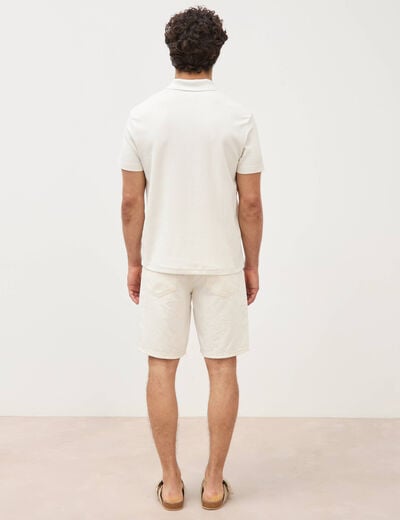 Polo manches courtes ecru homme