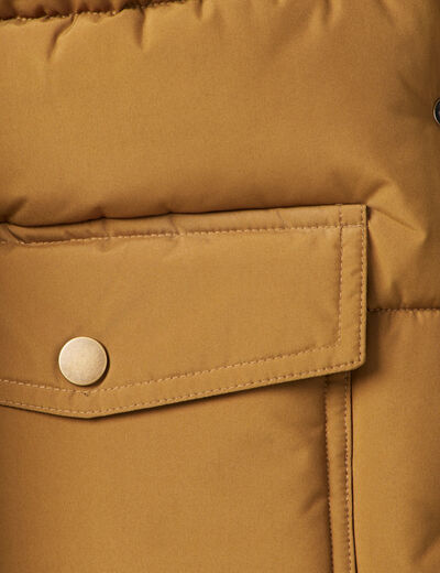 Doudoune droite sans manches beige homme