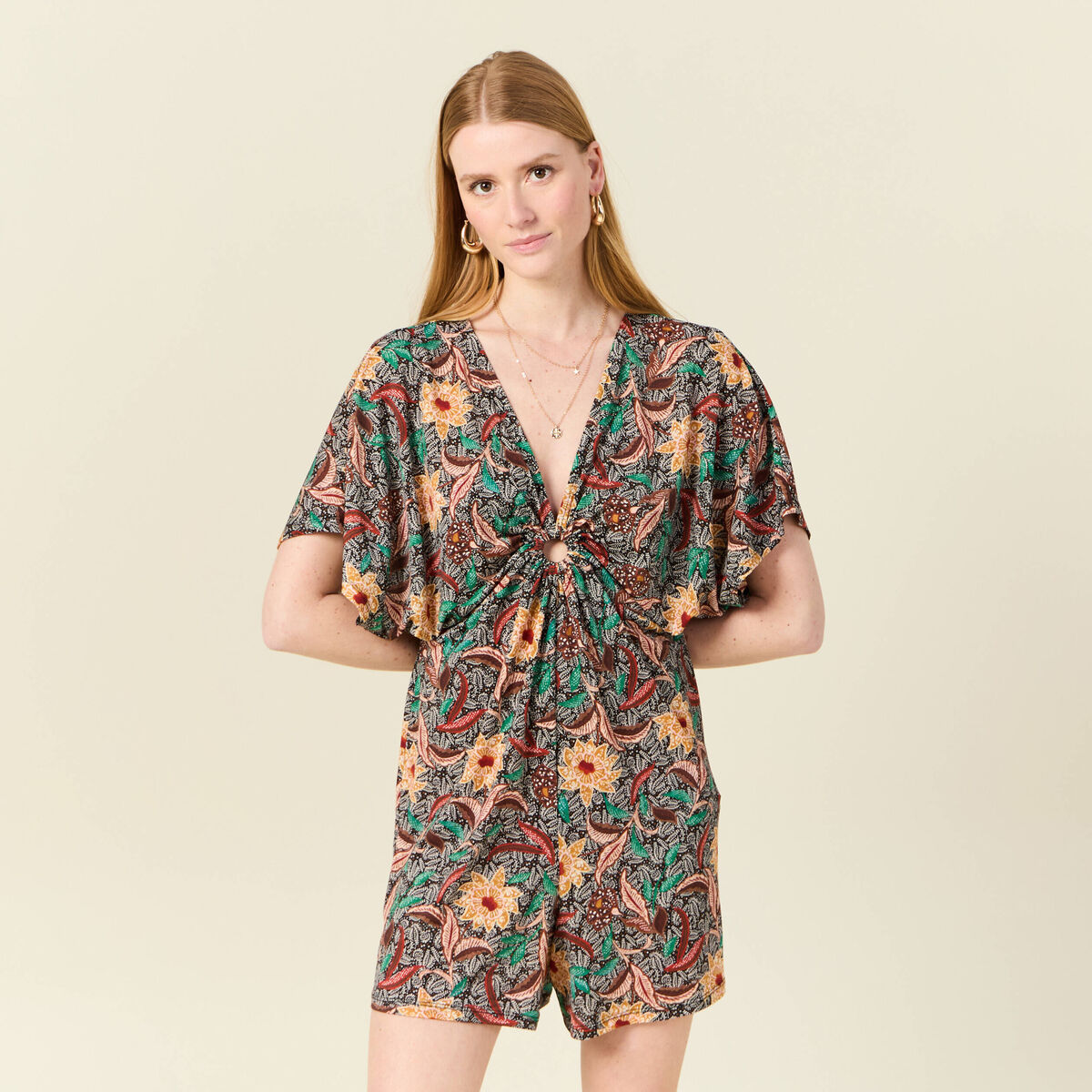 Combishort avec anneau noir femme