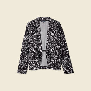 Gilet manches longues noué noir femme