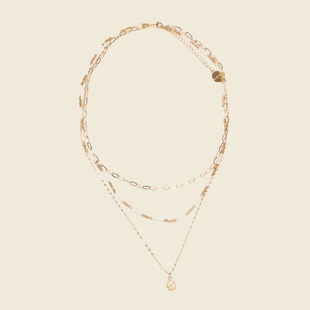 Collier multirangs couleur or femme