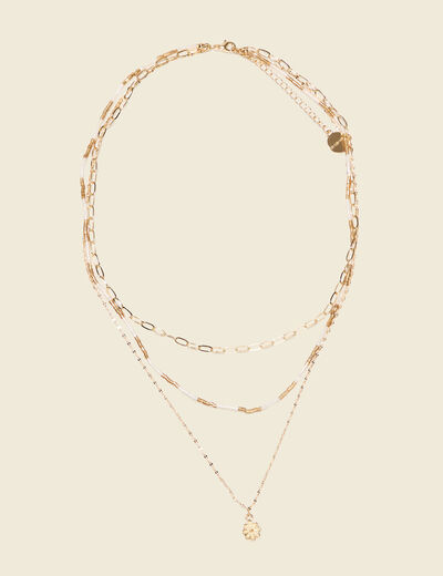 Collier multirangs couleur or femme