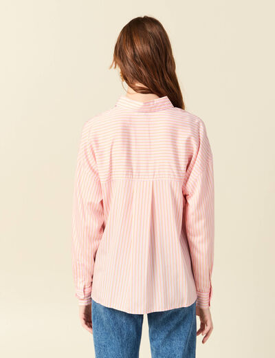 Chemise oversize manches longues fluides rose femme