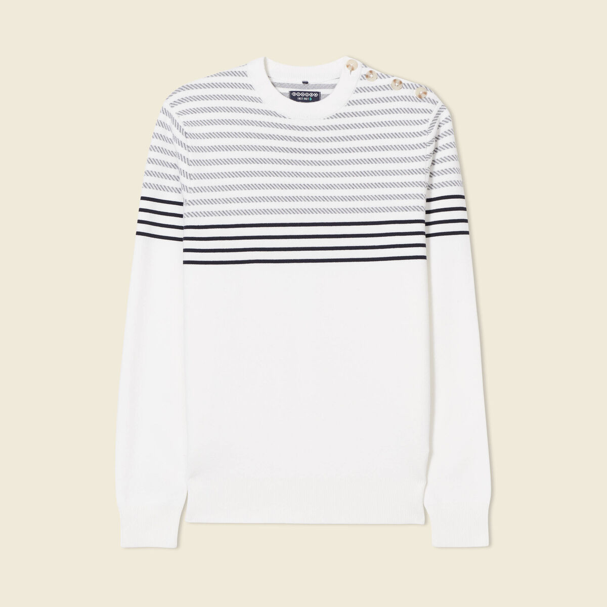 Pull manches longues ecru homme