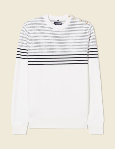Pull manches longues ecru homme