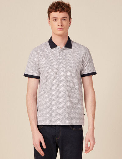 Polo manches courtes blanc homme
