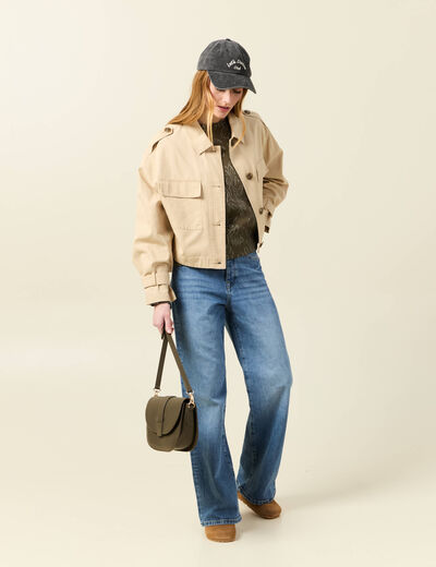 Blouson oversize beige femme