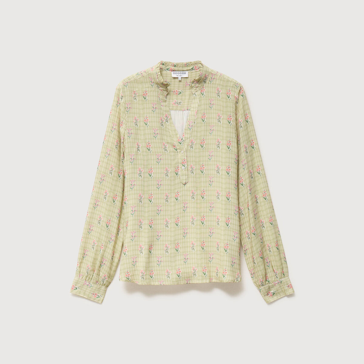 Blouse manches longues vert kaki femme