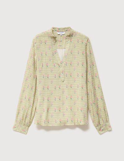 Blouse manches longues vert kaki femme