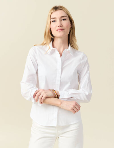 Chemise manches longues ecru femme