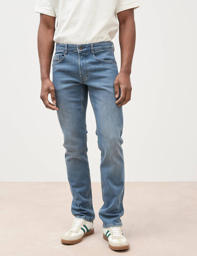 Jeans straight longueur 34 denim double stone homme