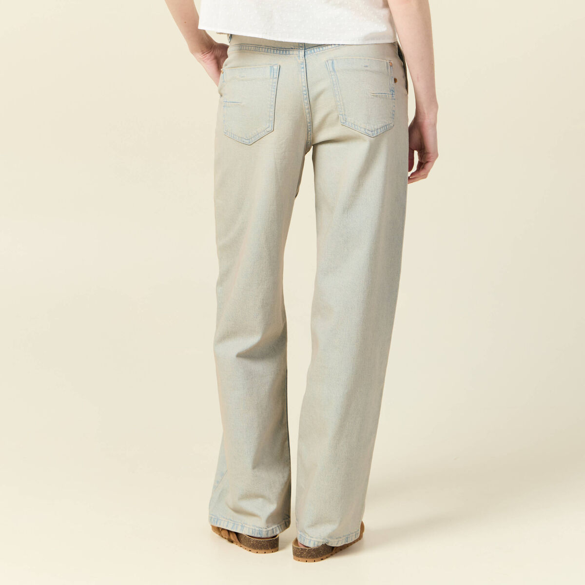Jeans baggy bleu ciel femme