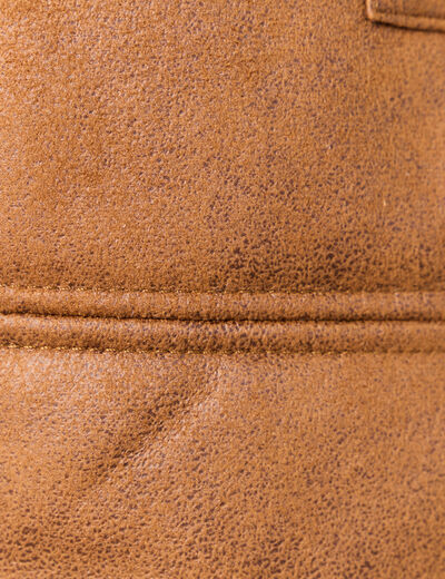 Veste su&eacute;dine sans manches marron femme