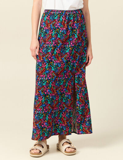 Jupe longue droite noir femme