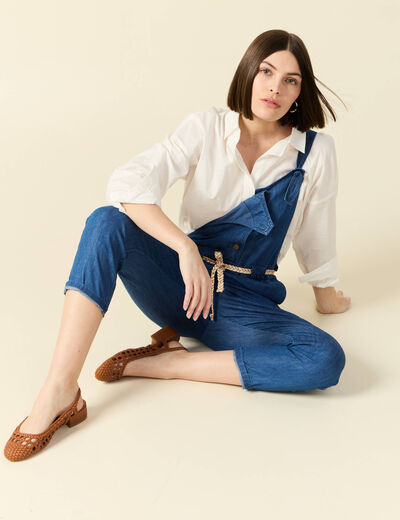 Salopette en denim denim stone femme