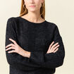 Pull manches longues bleu marine femme