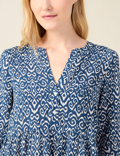 Robe longue éco-responsable bleu marine femme