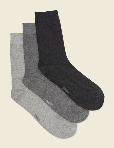 Lot de 3 paires de chaussettes gris clair homme