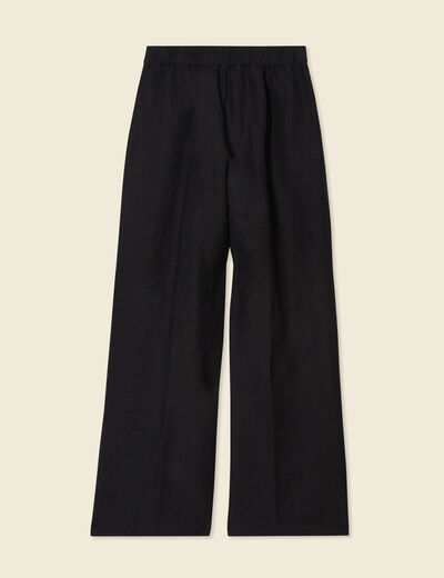 Pantalon large fluide noir femme