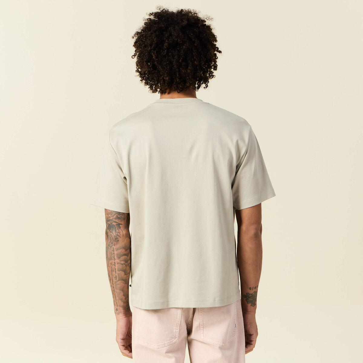 T-shirt manches courtes beige homme