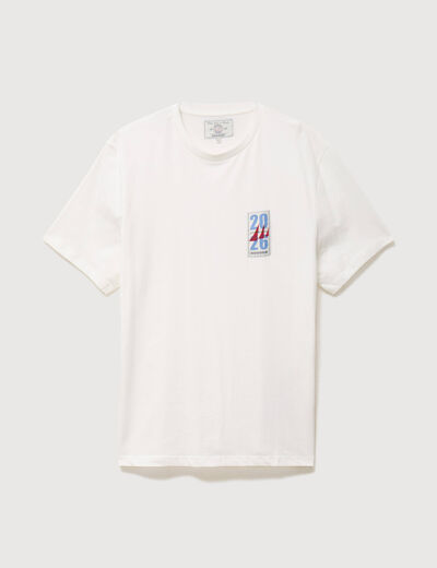 T-shirt en coton ecru homme