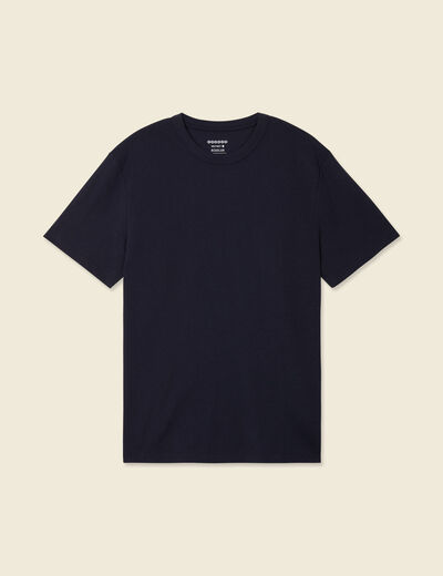 T-shirt en coton manches courtes bleu marine homme