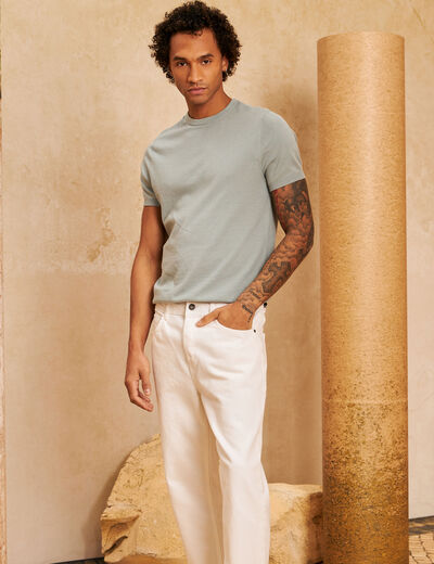 T-shirt manches courtes bleu gris homme