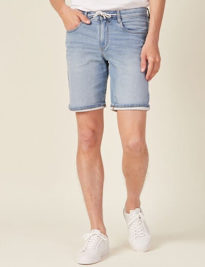 Bermuda éco-responsable denim bleach homme