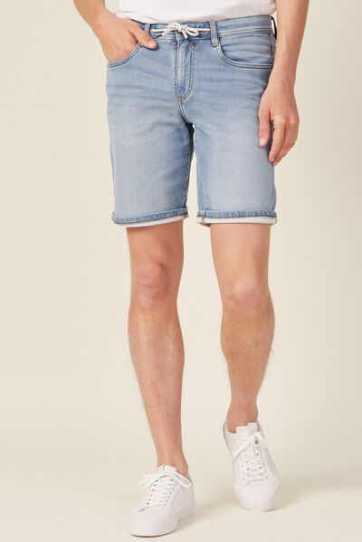 Bermuda éco-responsable denim bleach homme