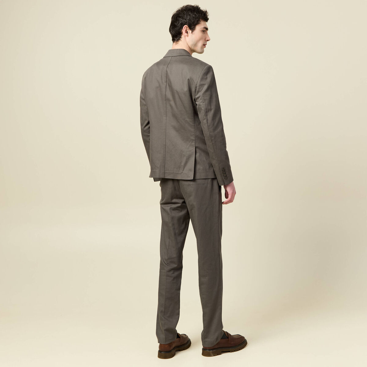 Blazer manches longues col classique vert fonc&eacute; homme