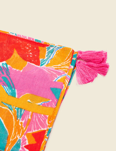Foulard avec pampilles multicolore femme