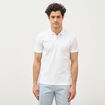 Polo cintr&eacute; en coton manches courtes blanc homme