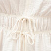Blouse cintr&eacute;e col v manches courtes ecru femme