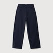 Pantalon coupe regular bleu marine femme