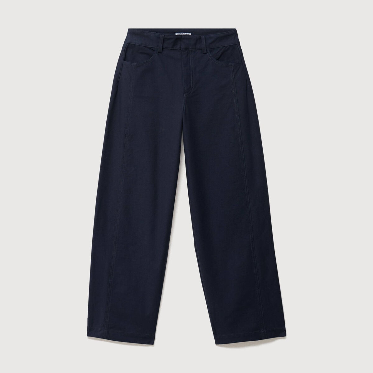 Pantalon coupe regular bleu marine femme