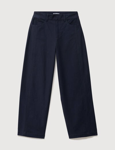 Pantalon coupe regular bleu marine femme